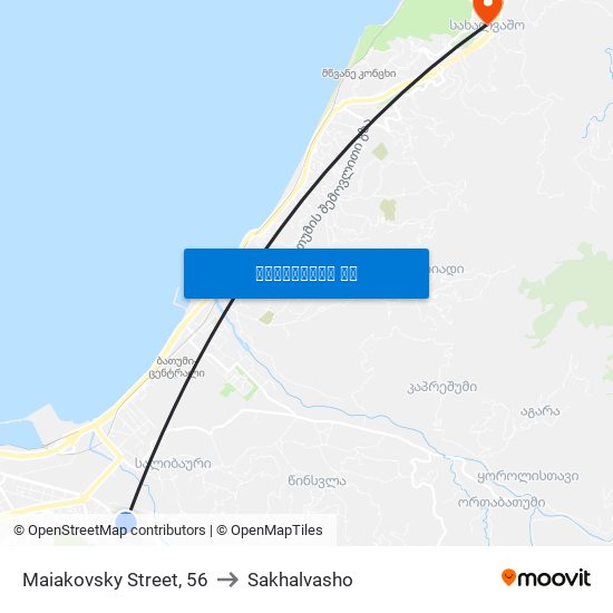 Maiakovsky Street, 56 to Sakhalvasho map