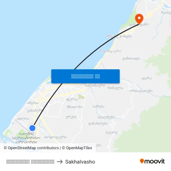 აეროპორტის გზადკეცილი to Sakhalvasho map