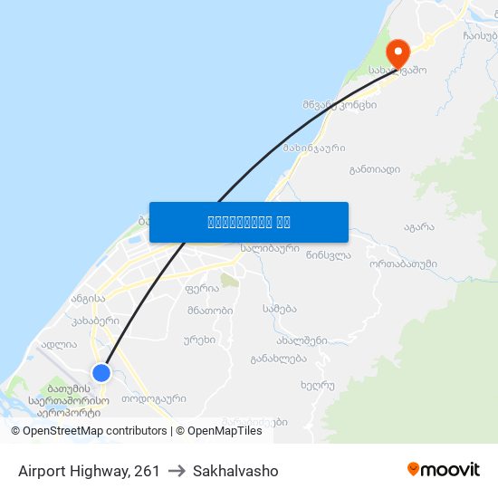 Airport Highway, 261 to Sakhalvasho map