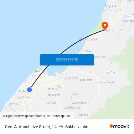 Gen. A. Abashidze Street, 14 to Sakhalvasho map