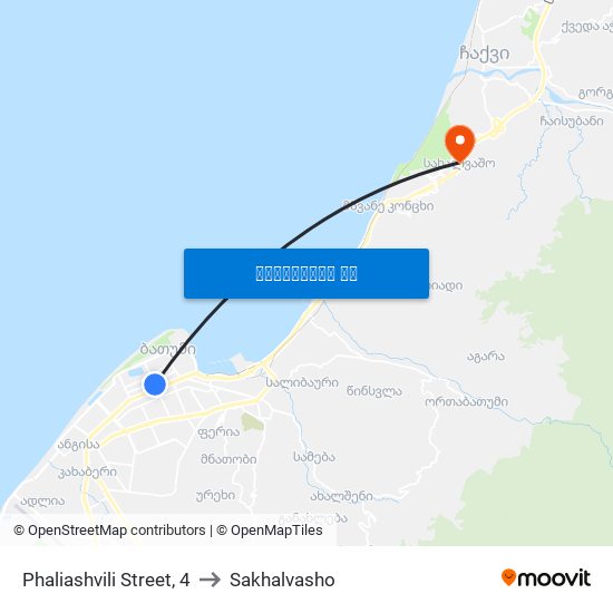 Phaliashvili Street, 4 to Sakhalvasho map