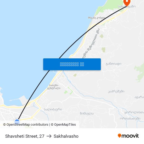 Shavsheti Street, 27 to Sakhalvasho map