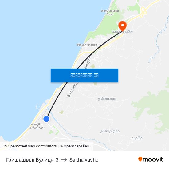 Гришашвілі Вулиця, 3 to Sakhalvasho map