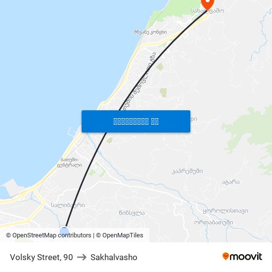 Volsky Street, 90 to Sakhalvasho map