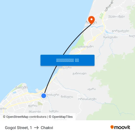 Gogol Street, 1 to Chakvi map