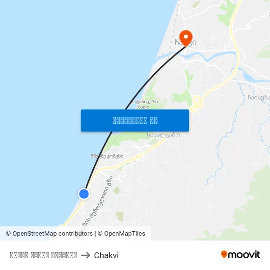 თამარ მეფის გამზირი to Chakvi map