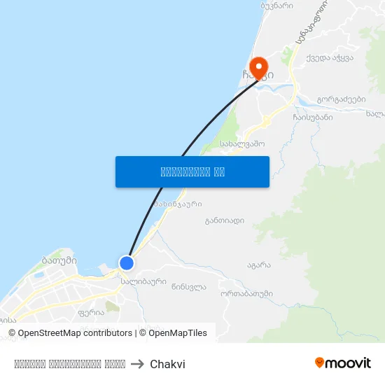 ოდისეი დიმიტროვის ქუჩა to Chakvi map