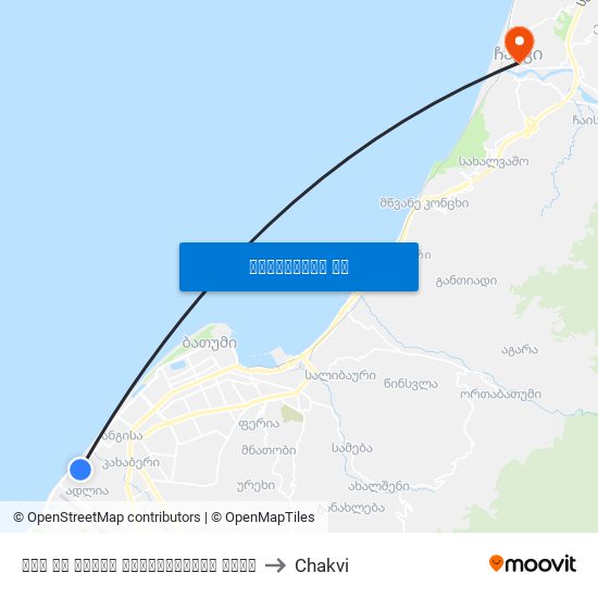 ლეხ და მარია ქაჩენსქების ქუჩა to Chakvi map