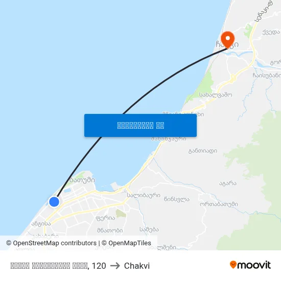 ზურაბ გორგილაძის ქუჩა, 120 to Chakvi map