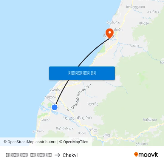 აეროპორტის გზადკეცილი to Chakvi map