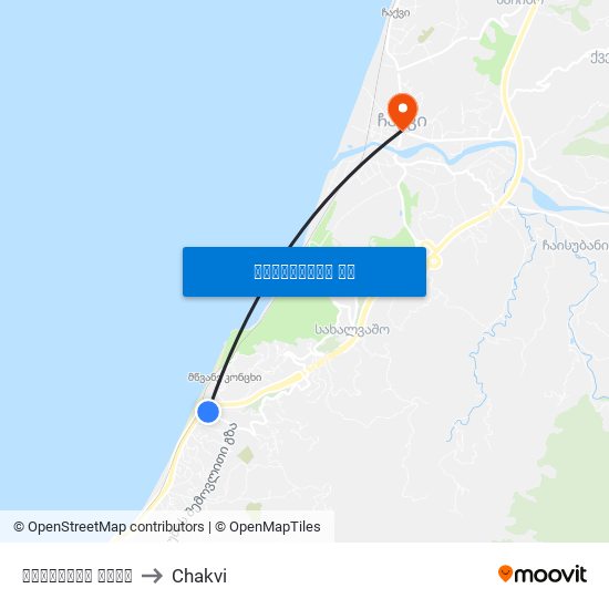 თბილისის ქუჩა to Chakvi map