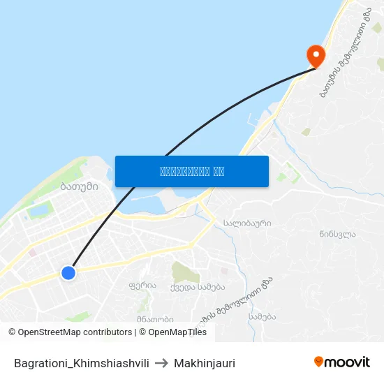 Bagrationi_Khimshiashvili to Makhinjauri map