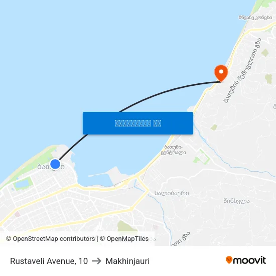 Rustaveli Avenue, 10 to Makhinjauri map