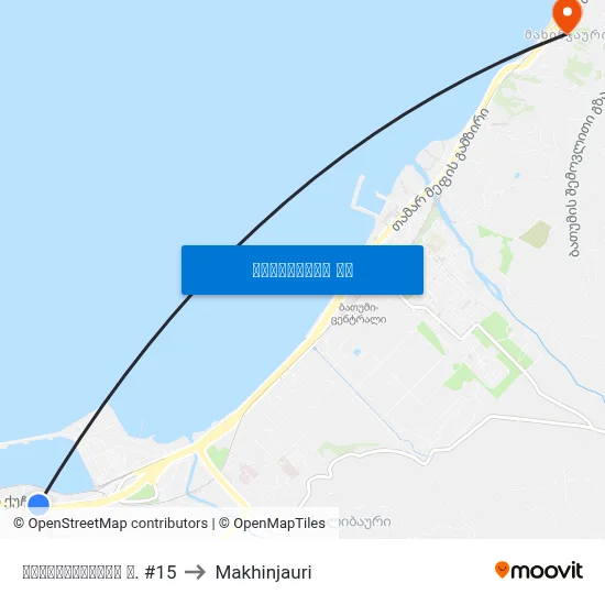 გოგებაშვილის ქ. #15 to Makhinjauri map