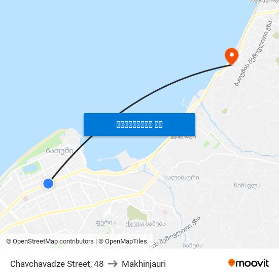 Chavchavadze Street, 48 to Makhinjauri map