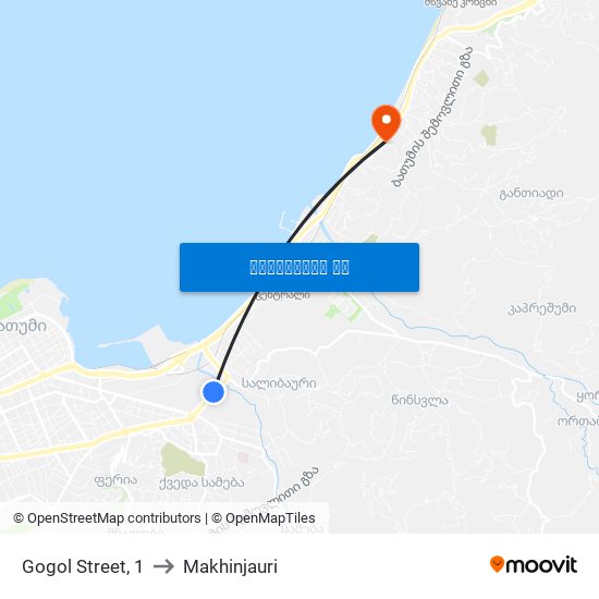 Gogol Street, 1 to Makhinjauri map