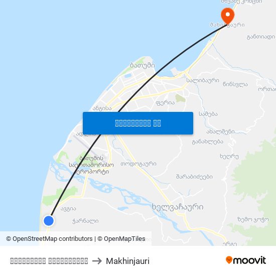 აფსაროსის გზადკეცილი to Makhinjauri map