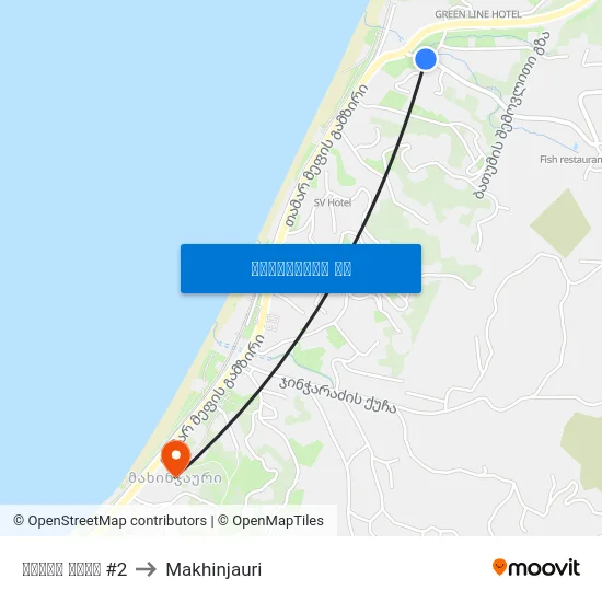 ბაღის ქუჩა #2 to Makhinjauri map