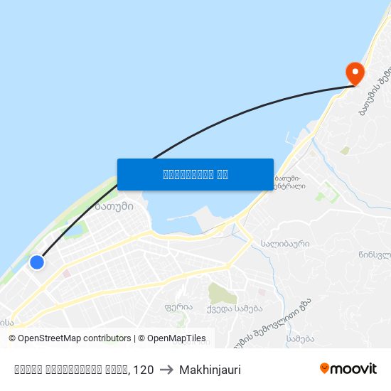 ზურაბ გორგილაძის ქუჩა, 120 to Makhinjauri map