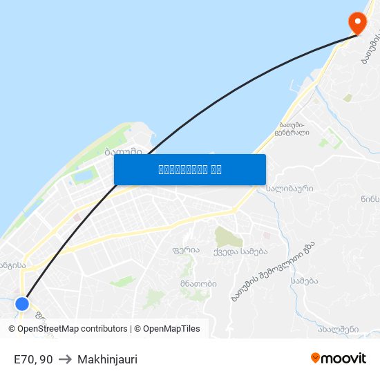 E70, 90 to Makhinjauri map