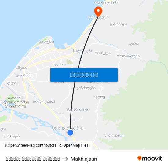 ფრიდონ ხალვაშის გამზირი to Makhinjauri map
