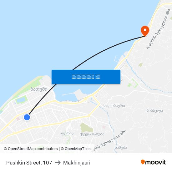 Pushkin Street, 107 to Makhinjauri map