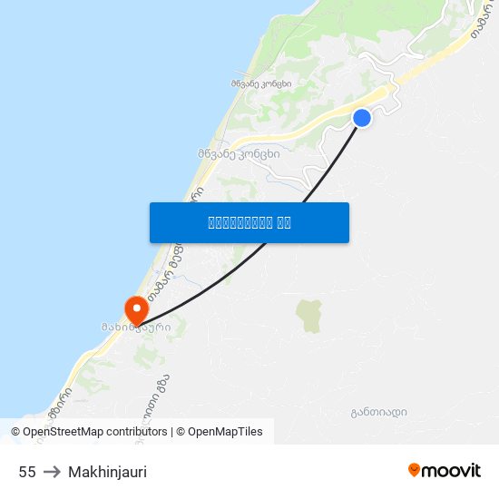 55 to Makhinjauri map