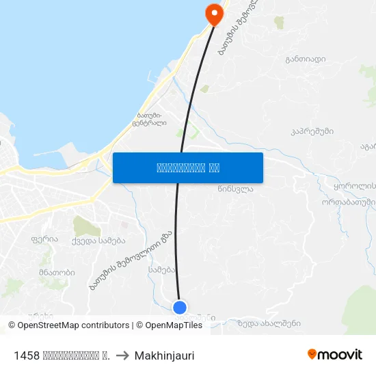 1458 მაიაკოვსკის ქ. to Makhinjauri map