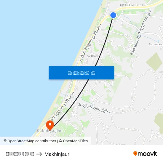 თბილისის ქუჩა to Makhinjauri map
