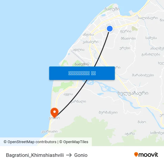 Bagrationi_Khimshiashvili to Gonio map