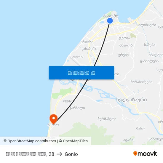 ლუკა ასათიანის ქუჩა, 28 to Gonio map