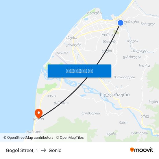 Gogol Street, 1 to Gonio map