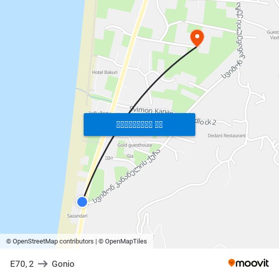 E70, 2 to Gonio map