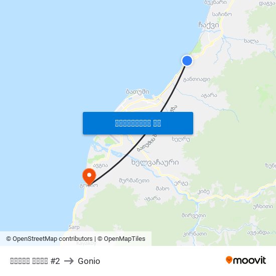 ბაღის ქუჩა #2 to Gonio map