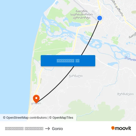 აეროპორტის გზადკეცილი to Gonio map