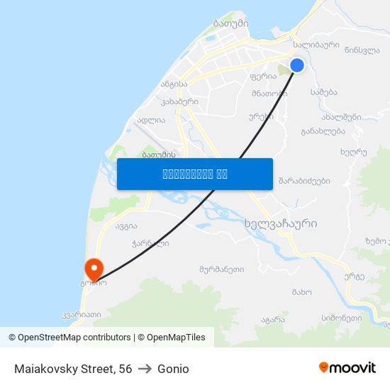 Maiakovsky Street, 56 to Gonio map