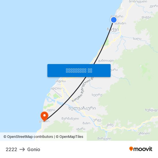 2222 to Gonio map