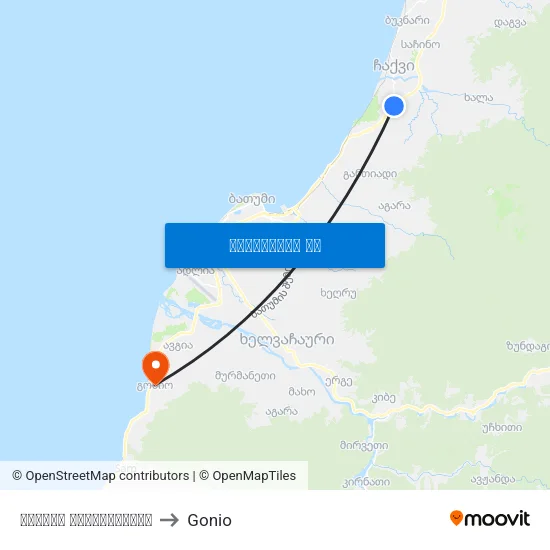 ჩაქვის გადასახვევი to Gonio map