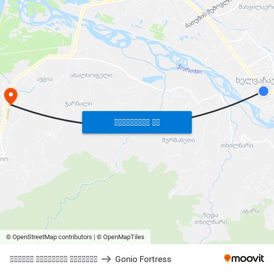 ფრიდონ ხალვაშის გამზირი to Gonio Fortress map