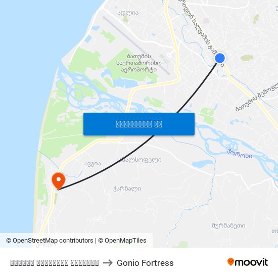 ფრიდონ ხალვაშის გამზირი to Gonio Fortress map