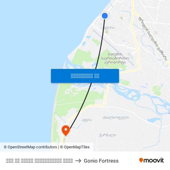 ლეხ და მარია ქაჩენსქების ქუჩა to Gonio Fortress map