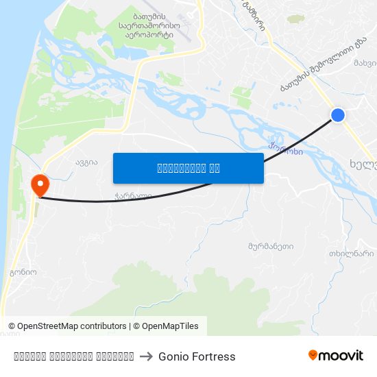 ფრიდონ ხალვაშის გამზირი to Gonio Fortress map