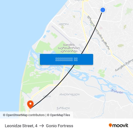 Leonidze Street, 4 to Gonio Fortress map
