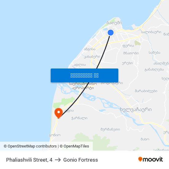 Phaliashvili Street, 4 to Gonio Fortress map