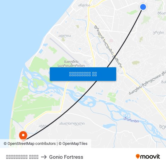 ვარშნიძის ქუჩა to Gonio Fortress map