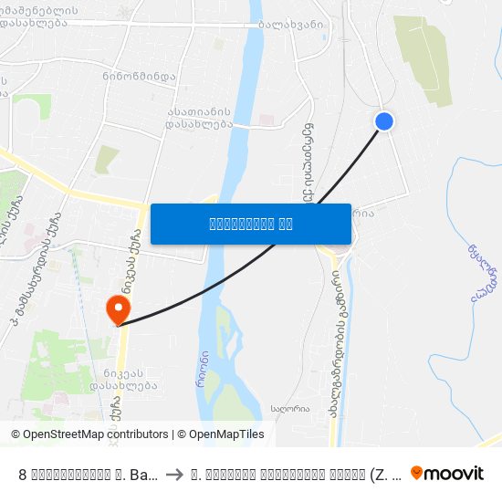 8 ბაგრატიონის ქ. Bagrationi St. to ზ. ჟვანიას სახელობის სკოლა (Z. Zhvania School) map