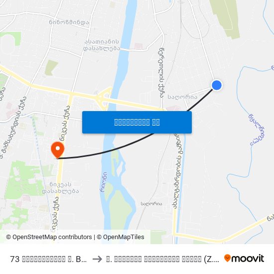 73 ბაგრატიონის ქ. Bagrationi St. to ზ. ჟვანიას სახელობის სკოლა (Z. Zhvania School) map