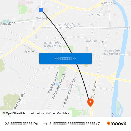 23 საჯარო სკოლა Public School to ზ. ჟვანიას სახელობის სკოლა (Z. Zhvania School) map