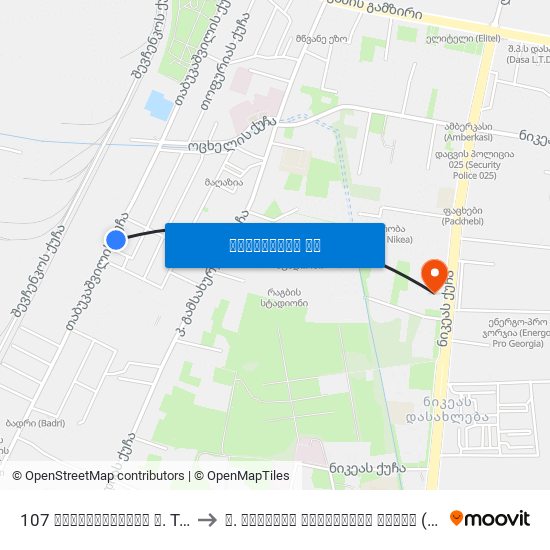 107 თაბუკაშვილის ქ. Tabukashvili St. to ზ. ჟვანიას სახელობის სკოლა (Z. Zhvania School) map