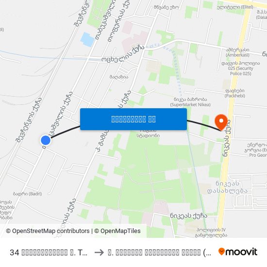 34 თაბუკაშვილის ქ. Tabukashvili St. to ზ. ჟვანიას სახელობის სკოლა (Z. Zhvania School) map